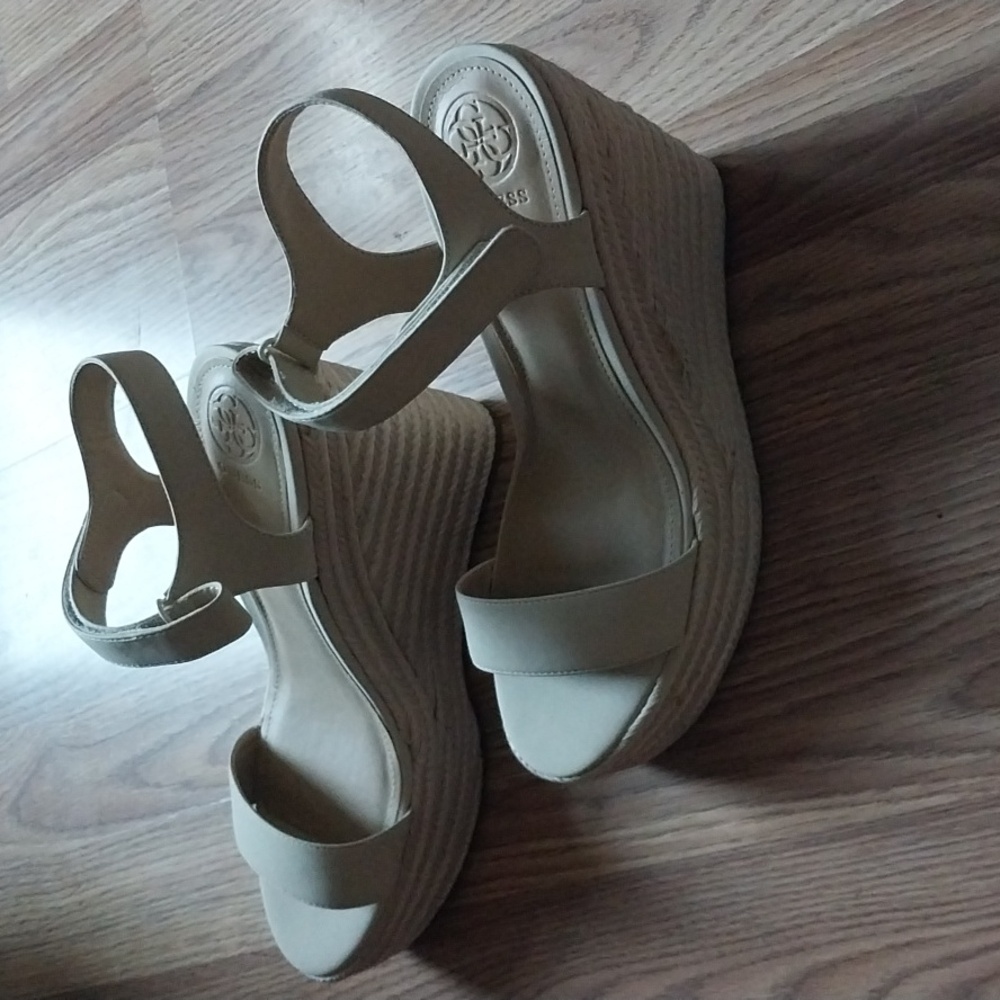 Kendall and Kylie for Guess Nude Wedge
